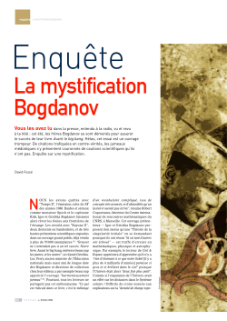 The Bogdanov Mystification
