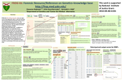 FROGkb Poster for NIJ annual meeting, Arlington VA, June 2012