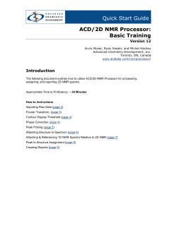 ACD/2D NMR Processor: Basic Training
