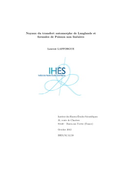 new paper from Laurent Lafforgue