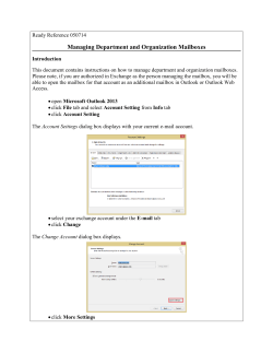 Managing Department and Organization Mailboxes in Outlook 2013