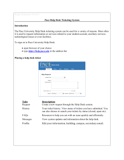 Pace Help Desk Ticketing System