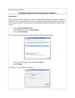 Managing Department and Organization Mailboxes in Outlook 2010