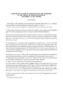 letter about the workshop