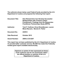 How Researchers Can Develop Successful Relationships with Criminal Justice Practitioners (pdf, 8 pages)