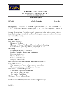260 BASIC STATISTICS