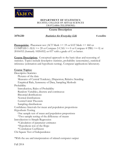 250 STATISTICS FOR EVERYDAY LIFE