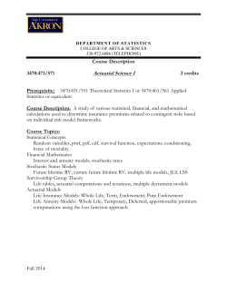 571 ACTUARIAL SCIENCE I
