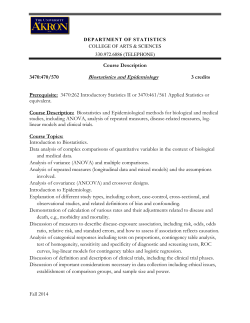 570 BIOSTATISTICS AND EPIDEMIOLOGY
