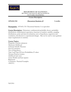 552 THEORETICAL STATISTICS II