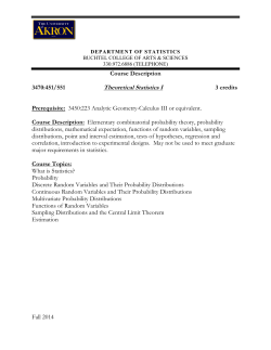 551 THEORETICAL STATISTICS I