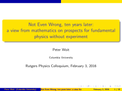 http://www.math.columbia.edu/~woit/rutgers-withpauses.pdf