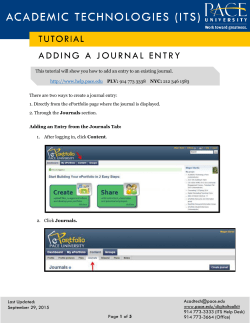 Adding a Journal Entry