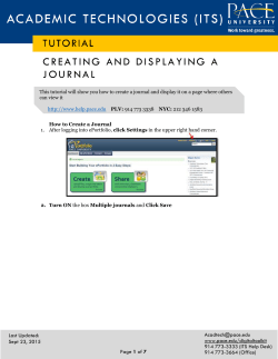 Creating and Displaying a Journal