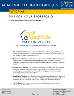 Tips For Your ePortfolio