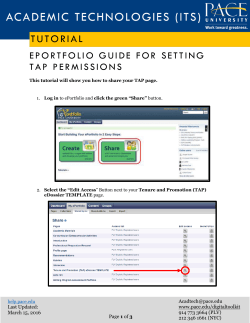 ePortfolio Guide for Setting Tap Permissions