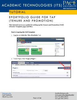ePortfolio Guide for TAP