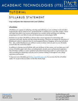 Syllabus Statement