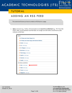 Adding an RSS Feed