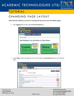 Change ePortfolio Page Layout