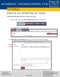 Create an ePortfolio Page