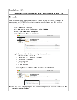 How do I resolve the Certificate Issue with Mac OS X Connection to PACE-WIRELESS?