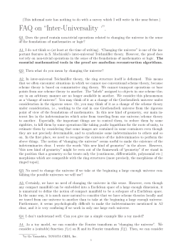 FAQ on Inter-Universality