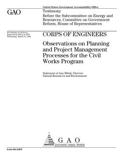 A 2006 review of Corps planning by the GAO