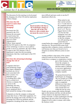 Does CIO Still Mean "Career Is Over"?