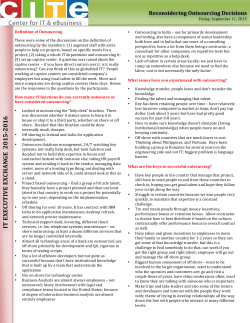 Reconsidering Outsourcing Decisions