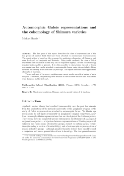 Automorphic Galois representations and the cohomology of Shimura varieties