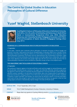 Further information on Professor Waghid's seminar is available here.