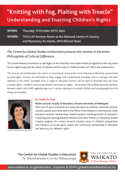 Further information on Sarah and her seminar are available here.