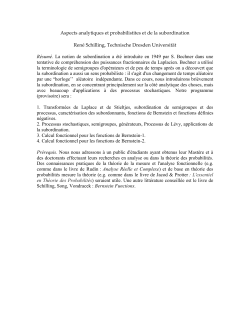 "Aspects analytiques et probabilistes de la subordination"