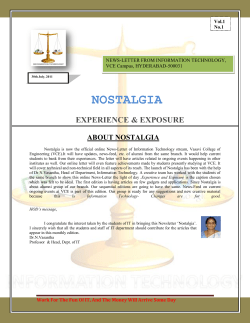 NOSTALGIA - News Letter - Volume 01