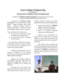 A Report on &ldquo;Windows 8 Apps Development&rdquo; conducted on June 27th, 2013