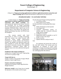 02_A Report on “Image processing applications in defense applications-feature extraction and object tracking” by Mr. Bandi Suresh Kumar conducted on 29th March, 2014