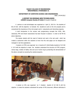SEMINAR-WEB TECHNOLOGIES UNDER CSI student Chapter organized on April 21, 2012