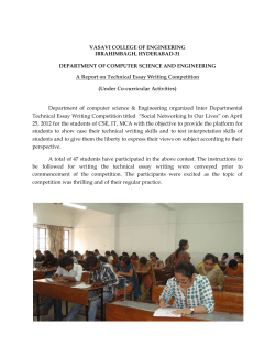Technical Essay Writing Competition under Co-curricular Activities organized on April 25, 2012