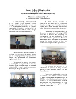 A Report on Seminar on “Qt 4.7” (Conducted Under CSI Student Chapter)