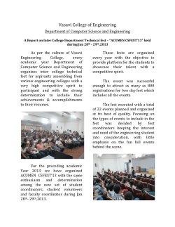 A Report on Inter College Department Technical fest _ACUMEN CSFEST_13_ held during Jan 28th-29th,2013