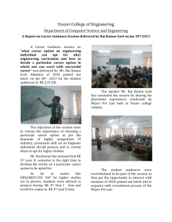 A Report on Career Guidance Session delivered by Raj Kumar Goel on Jan 30st,2013