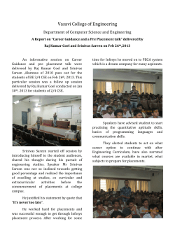 A Report on _Career Guidance and a Pre Placement talk_delivered by Raj kumar Goel and Srinivas Sareen on Feb 26th,2013