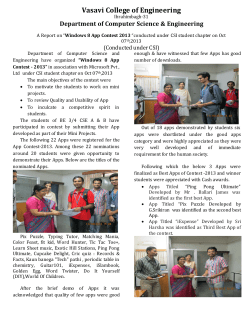 A Report on &ldquo;Windows 8 App Contest 2013 &ldquo;conducted under CSI student chapter on Oct 07th,2013.