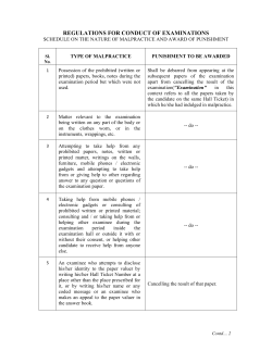 Disciplinary/Penal action to be taken against the students who indulged malpractice in the examinations (in the autonomous stream)