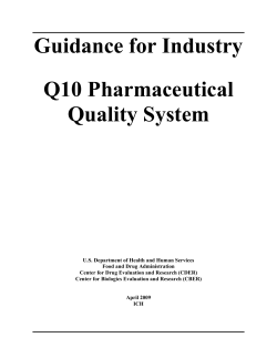 Q10 - Pharmaceutical Quality System