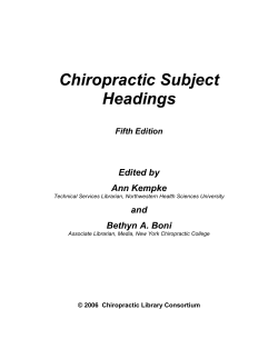 Chiropractic subject headings (ChiroSH)