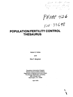 Population/fertility control thesaurus