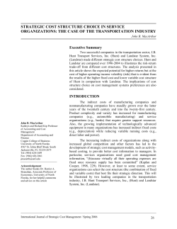 "Strategic Cost Structure Choice In Service Organizations: The Case Of The Transportation Industry"