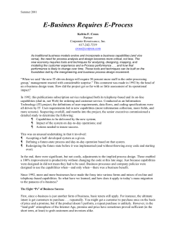 E-Business Requires E-Process